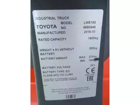 Wózki niskiego podnoszenia 2019  Toyota LWE160 (12)