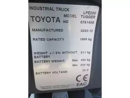 Lavtløftende truck 2020  Toyota LPE200 (11)