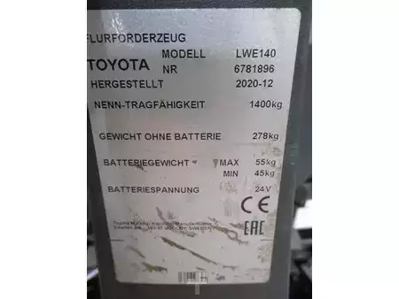Elektrische palletwagens 2020  Toyota LWE140 (8)