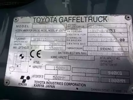 El truck - 3 hjulet 2011  Toyota 8FBET15 (6)
