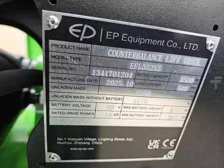 Elektro čtyřkolový VZV 2025  EP Equipment EFL352X5 (12)