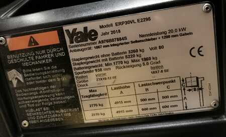 4-wiel elektrische heftrucks 2018  Yale ERP30VL (7)