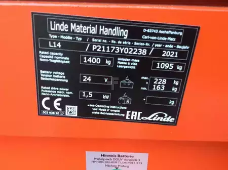 Hochhubwagen 2021  Linde L14 (3)