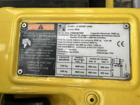 Chariots électriques à 3 roues 2008  Hyster J1.60XMT (4)