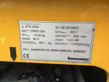 Elektro čtyřkolový VZV 2017  Jungheinrich EFG535k (4)