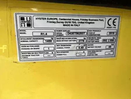 Chariots à mât rétractable 2019  Hyster R1.4 (4)