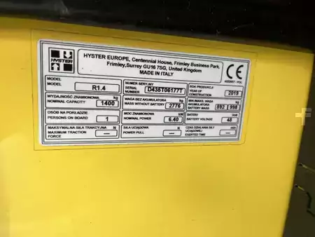 Chariots à mât rétractable 2019  Hyster R1.4 (4)