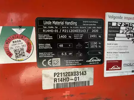 Schubmaststapler 2020  Linde R14HD-01 (4)