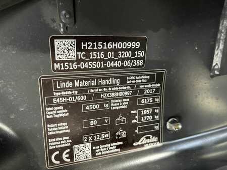 4-wiel elektrische heftrucks 2017  Linde E45H-01/600 (4) 