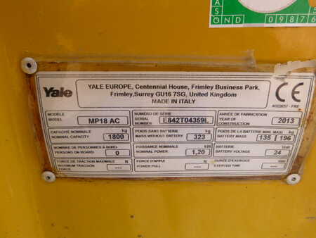 Porta-paletes elétrico 2013  Yale MP-18-A (4)