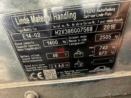 3-wiel elektrische heftrucks 2016  Linde E-14-02 (5)