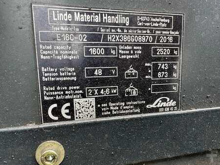 3-wiel elektrische heftrucks 2016  Linde E-16-C-02 - 694 Hours ! (4)