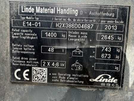 3-wiel elektrische heftrucks 2013  Linde E-14-01- 1620 hours (4)