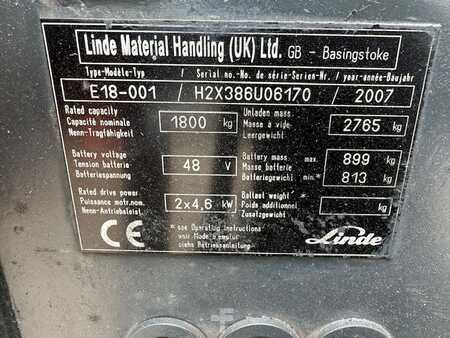 Elektro tříkolové VZV 2007  Linde E-18-001, Battery 2021 (5)