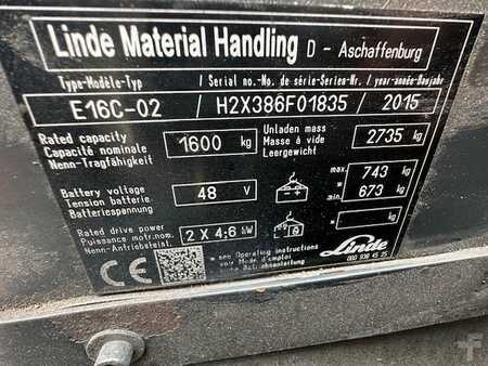 Eléctrico - 3 rodas 2015  Linde E-16-C-02-Battery07-2018 (4)