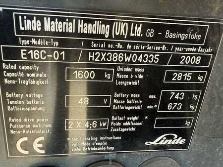 Elektro tříkolové VZV 2008  Linde E16C-01 599 HOURS (5)