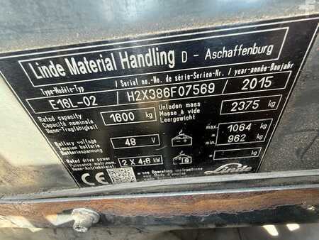 Elektro tříkolové VZV 2015  Linde E16L-02 3287 HOURS (5)