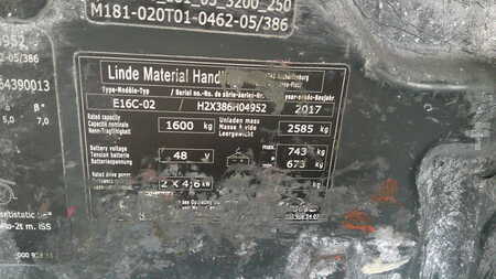 Elektro tříkolové VZV 2017  Linde E16C-02 (5)