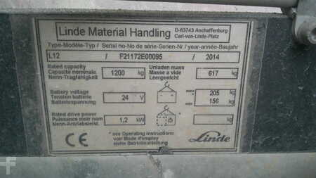 Ruční vysokozdvižný vozík 2014  Linde L12 (4)