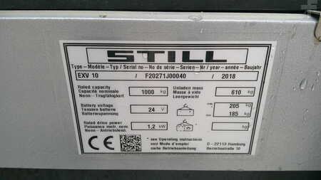 Ruční vysokozdvižný vozík 2018  Still EXV10 (4)