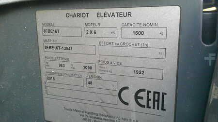 Elektrisk- 3 hjul 2018  Toyota 8FBET16 (6)