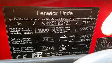 Elektrische palletwagens 2017  Linde T18 (4)