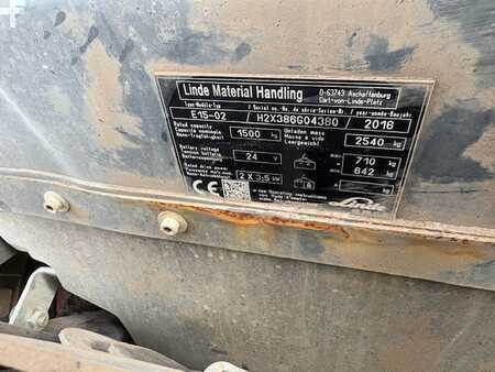 Chariots électriques à 3 roues 2016  Linde E15-02 1384 HOURS (5)