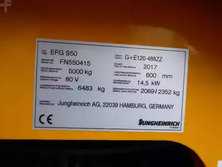 4-wiel elektrische heftrucks 2017  Jungheinrich EFG S50 (9)