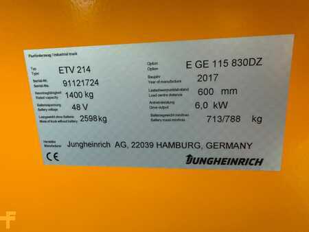 Skjutstativtruck 2017  Jungheinrich ETV 214 SP GE 115-830 DZ (13)