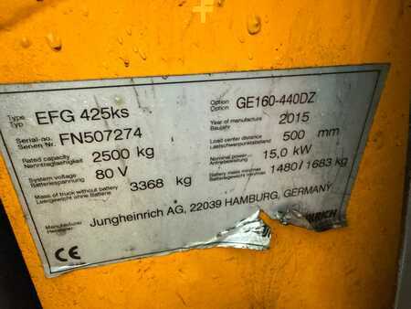 Carrelli elettrici 4 ruote 2015  Jungheinrich EFG 425ks SP GE 100-440 DZ (3)