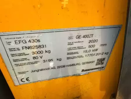 El truck - 4 hjulet 2020  Jungheinrich EFG 430 SP GE 400 ZT (3)