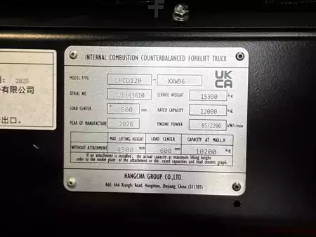 Diesel gaffeltruck 2026  HC (Hangcha) CPCD120-XXW96 - Full Cab (15)