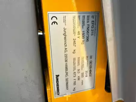 Elektro tříkolové VZV 2018  Jungheinrich EFG 215 SP GE 100-464 DZ (6)