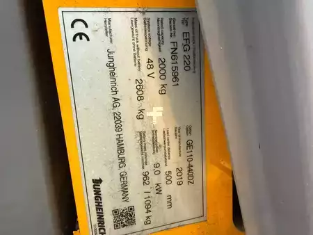 Elektromos 3 kerekű 2019  Jungheinrich EFG 220 SP GE 100-440 DZ (3)
