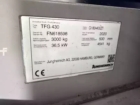 LPG Forklifts 2020  Jungheinrich TFG 430 G ZVG 180-400 ZT (3)