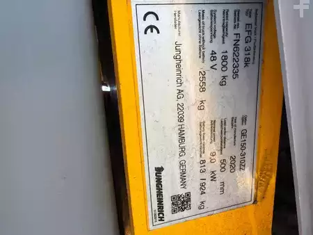 Elektro čtyřkolový VZV 2020  Jungheinrich EFG 318k SP GE 100-310 ZZ (3)