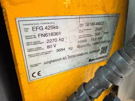 Elektromos 4 kerekű 2020  Jungheinrich EFG 425k SP GE ZVG 160-440 DZ (7)