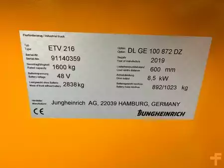 Carretilla retráctil 2019  Jungheinrich ETV 216 SP DL GE 100-872 DZ (6)