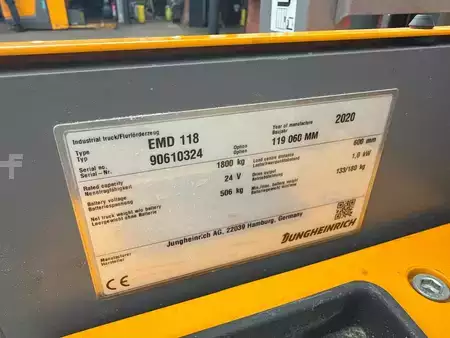 VZV s plošinou pro řidiče 2020  Jungheinrich EMD 118 119-55 060MM (3)