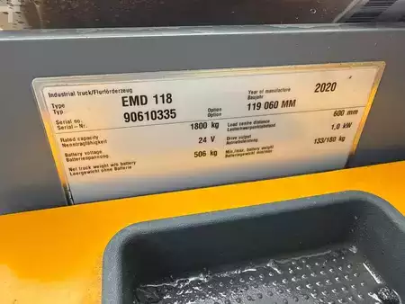VZV s plošinou pro řidiče 2020  Jungheinrich EMD 118 119-54 60 E (3)