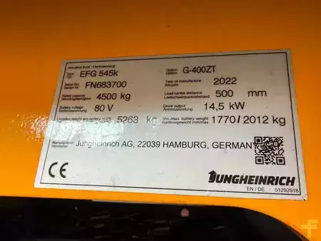 Elektromos 4 kerekű 2022  Jungheinrich EFG 545k SP G+ZVG 180-400 ZT (17)