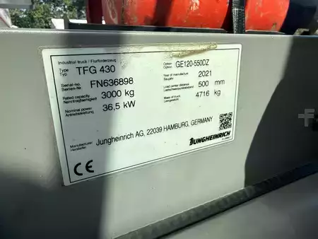 Gázüzemű targoncák 2021  Jungheinrich TFG 430 SP GE 120-550 DZ (6)