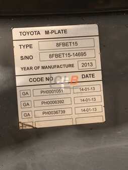 3-wiel elektrische heftrucks 2013  Toyota 8 FBET 15 (9)