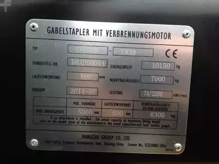 Wózki widłowe diesel 2014  HC (Hangcha) CPCD70-XW38 (2)