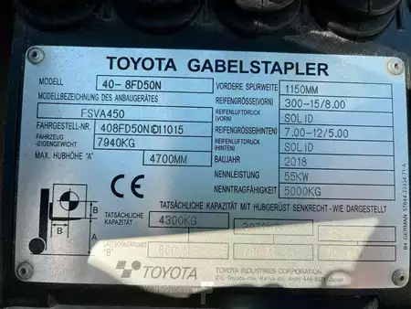 Diesel gaffeltruck 2018  Toyota 40-8FD50N (5)