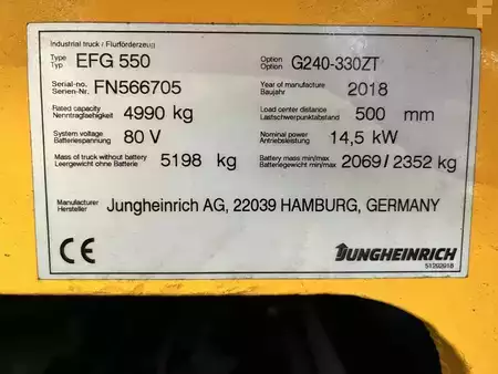 Carrelli elettrici 4 ruote 2018  Jungheinrich EFG550-330ZT - erst 720 Stunden (6)