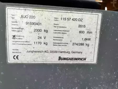 Magasemelésű béka 2015  Jungheinrich EJC220 Triplex! (6)