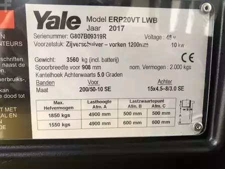 Sähkö - 4 pyör 2017  Yale ERP20VT (7)