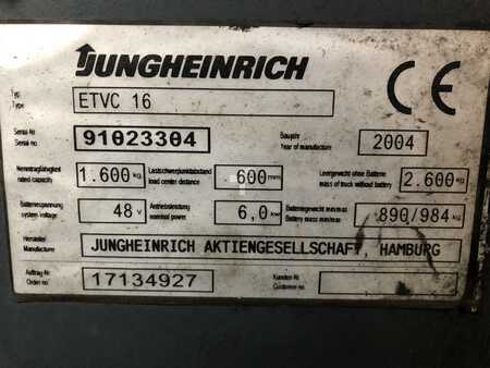 Carretilla retráctil 2004  Jungheinrich ETV C16 (7)