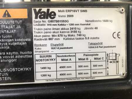 4-wiel elektrische heftrucks 2009  Yale ERP16VT (7)